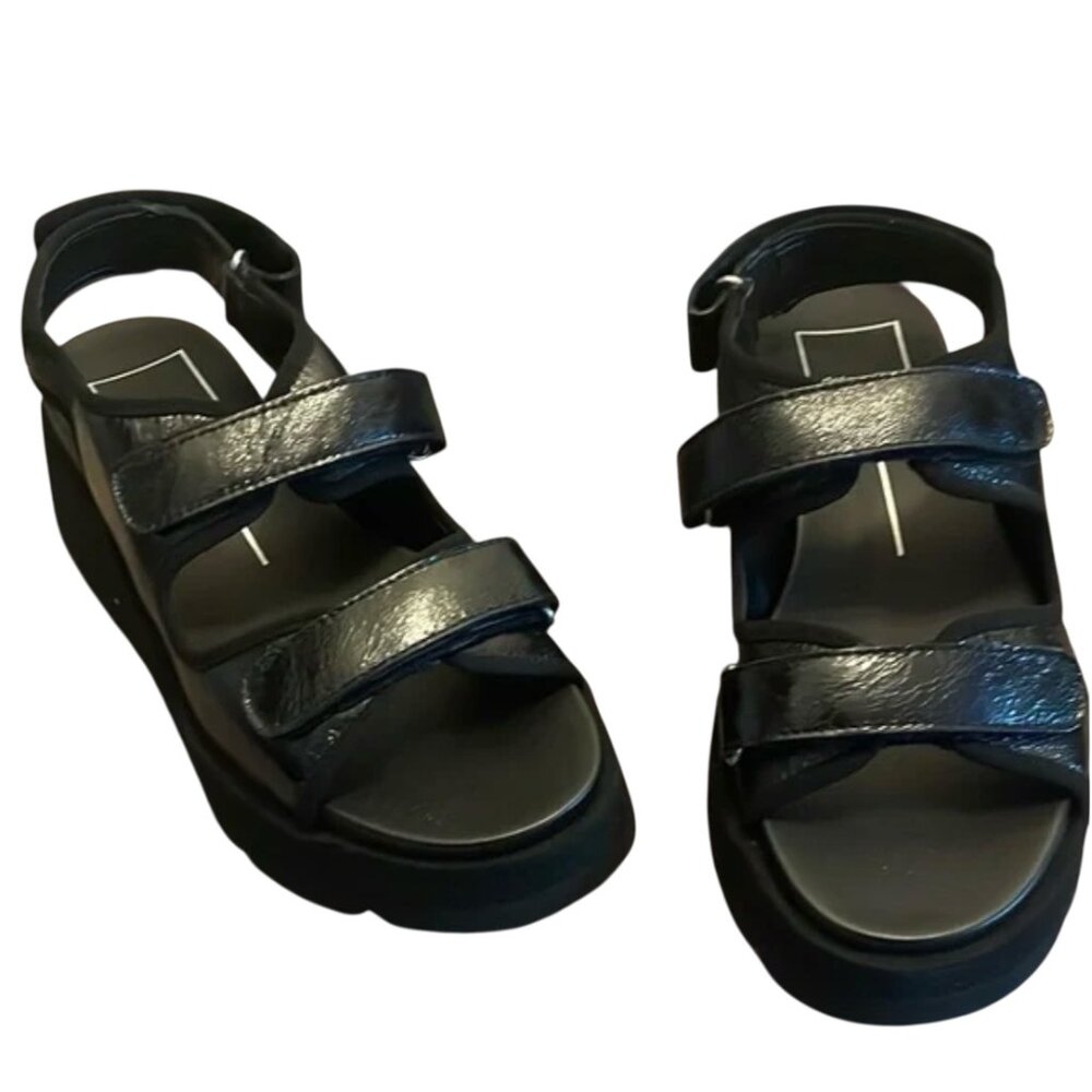 NWOT Dolce Vita Dubai Crinkle Adjustable Straps Platform Sandals Women's sz 10